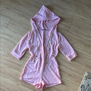 Fashion Nova Short Sleeve Romper Light Pink